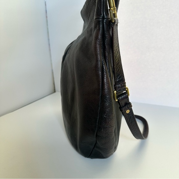 Marc Jacobs Classic Q Hillier Hobo Pebbled Leather Bag Black Brown Gold Hardwear - Picture 5 of 16